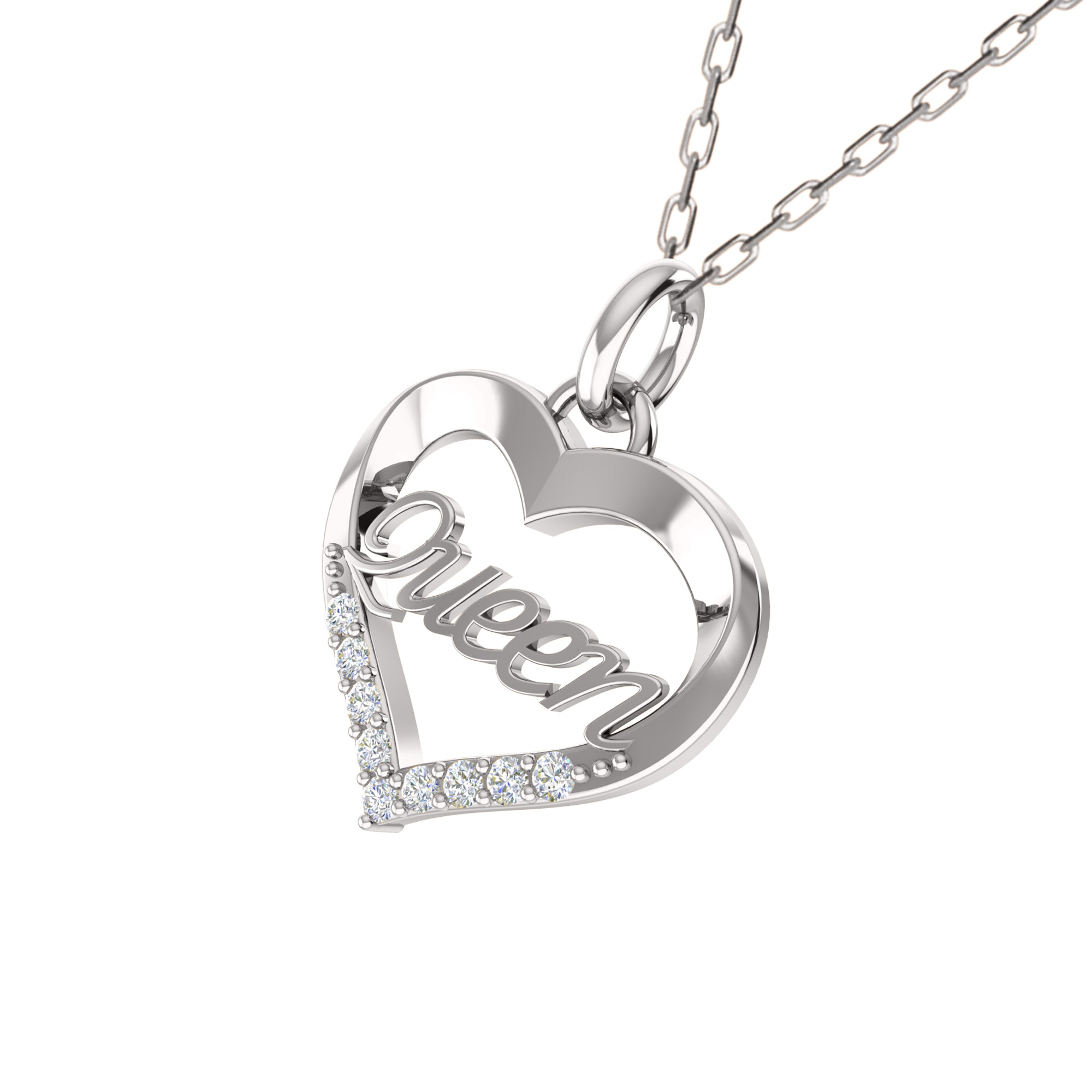 Ciondolo a forma di cuore in moissanite da 0,22 ct, gioielli in argento 925, placcato in oro rosa 14 carati, peso 4,80 g, altezza 25,20 mm