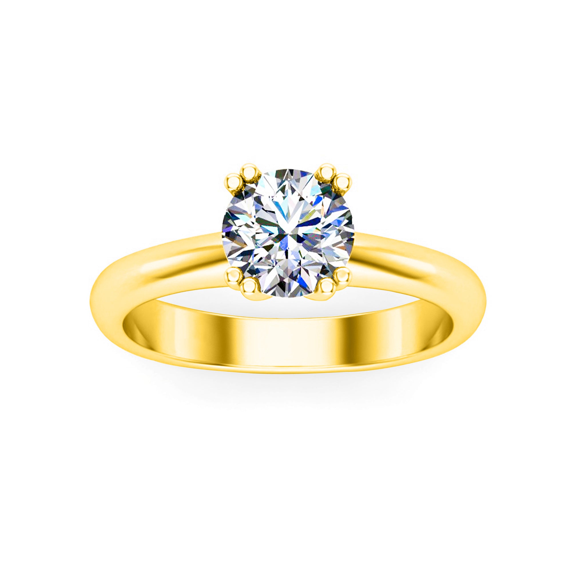 RKC Anello di promessa solitario in argento sterling 925 placcato oro giallo 14K da 1,3 ct con Moissanite per moglie Peso 3,5 g Larghezza 3 mm