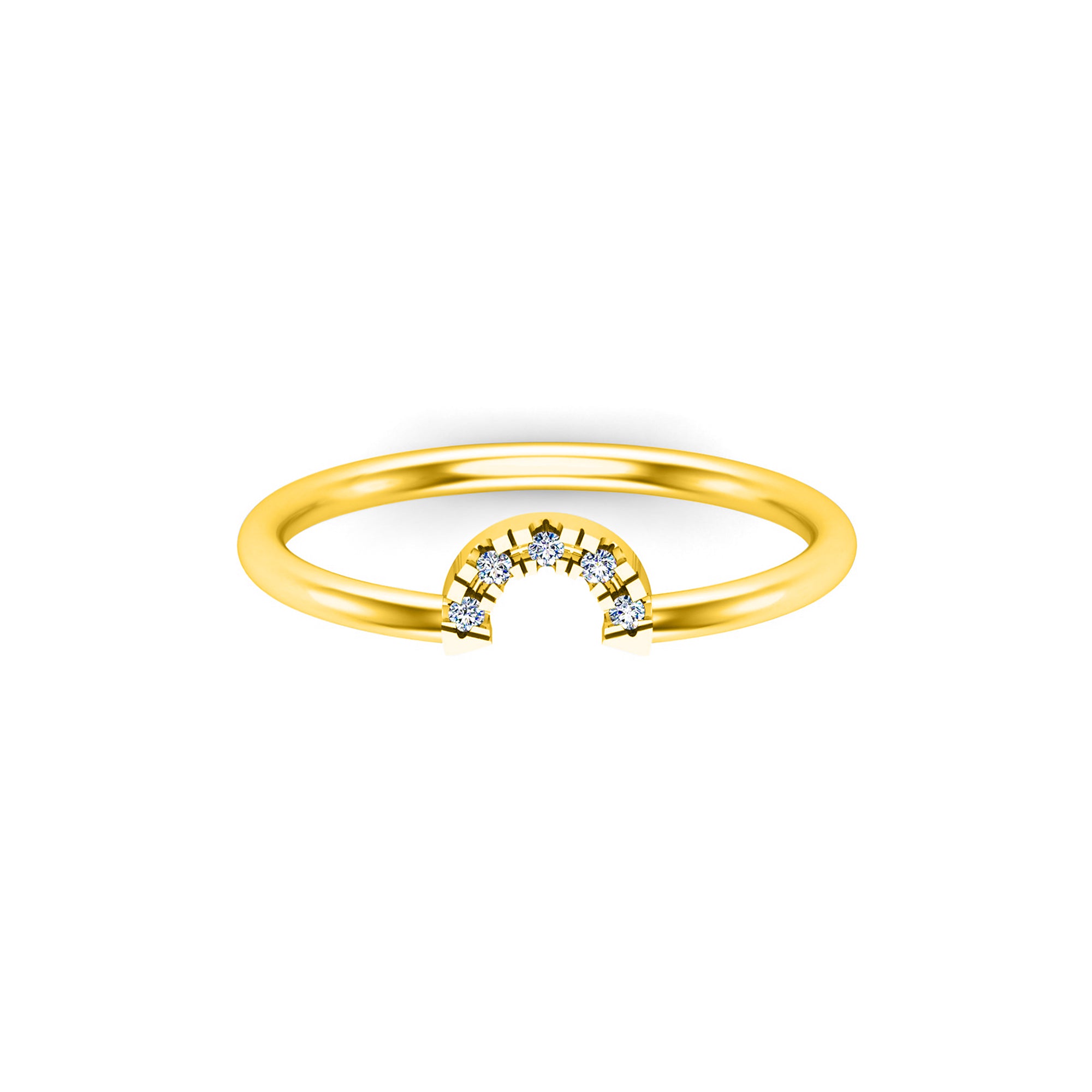 RKC Moissanit-Verlobungsring, 925er Silber, 14-karätiges Gelbgold vergoldet, für Damen, Gewicht 1 g und Breite 1,60 mm