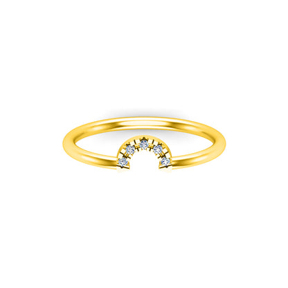 RKC Moissanit-Verlobungsring, 925er Silber, 14-karätiges Gelbgold vergoldet, für Damen, Gewicht 1 g und Breite 1,60 mm