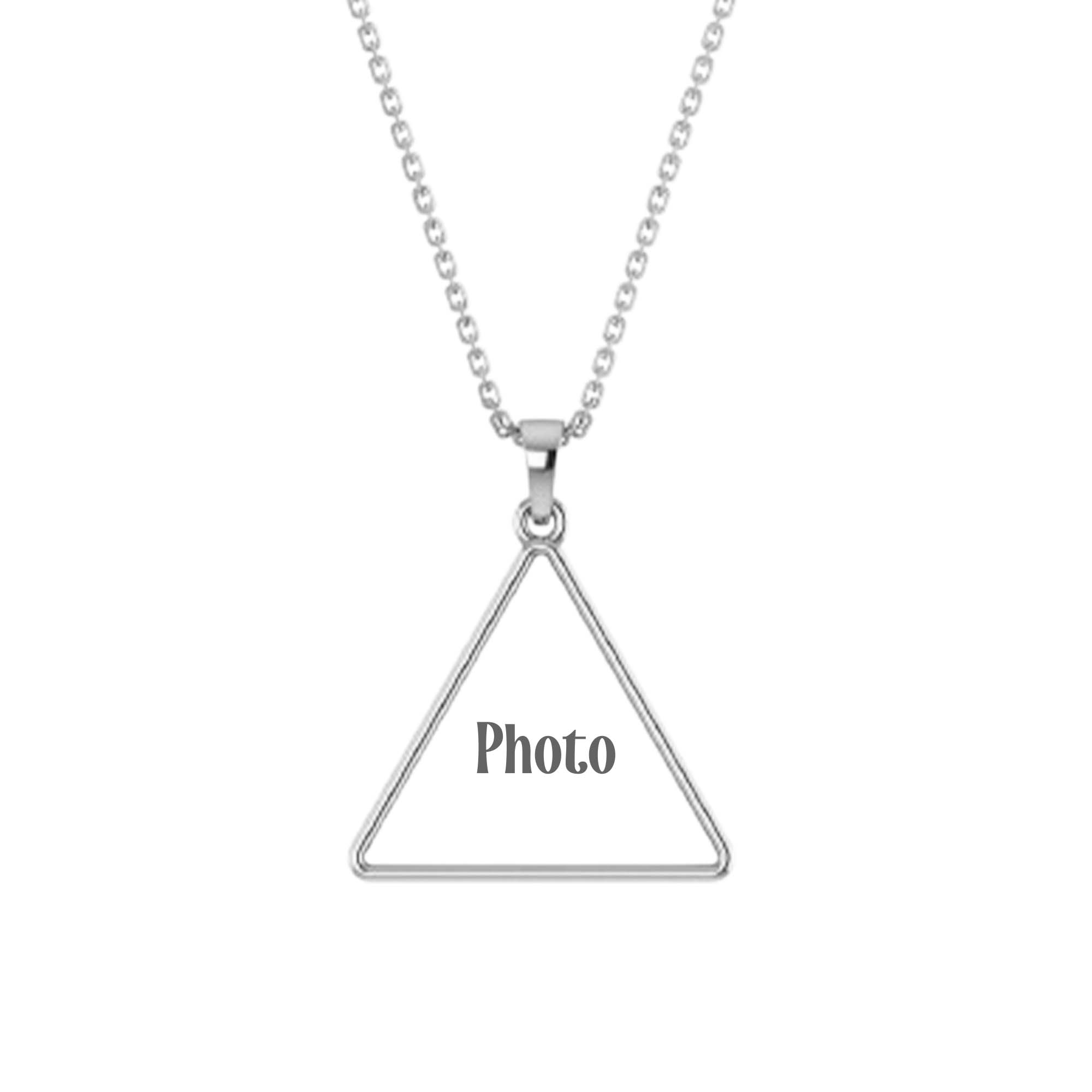 RKC Tringle Shape Photo Locket Pendant Necklace 14k Yellow Gold Plated Weight 5mm And Height 20mm