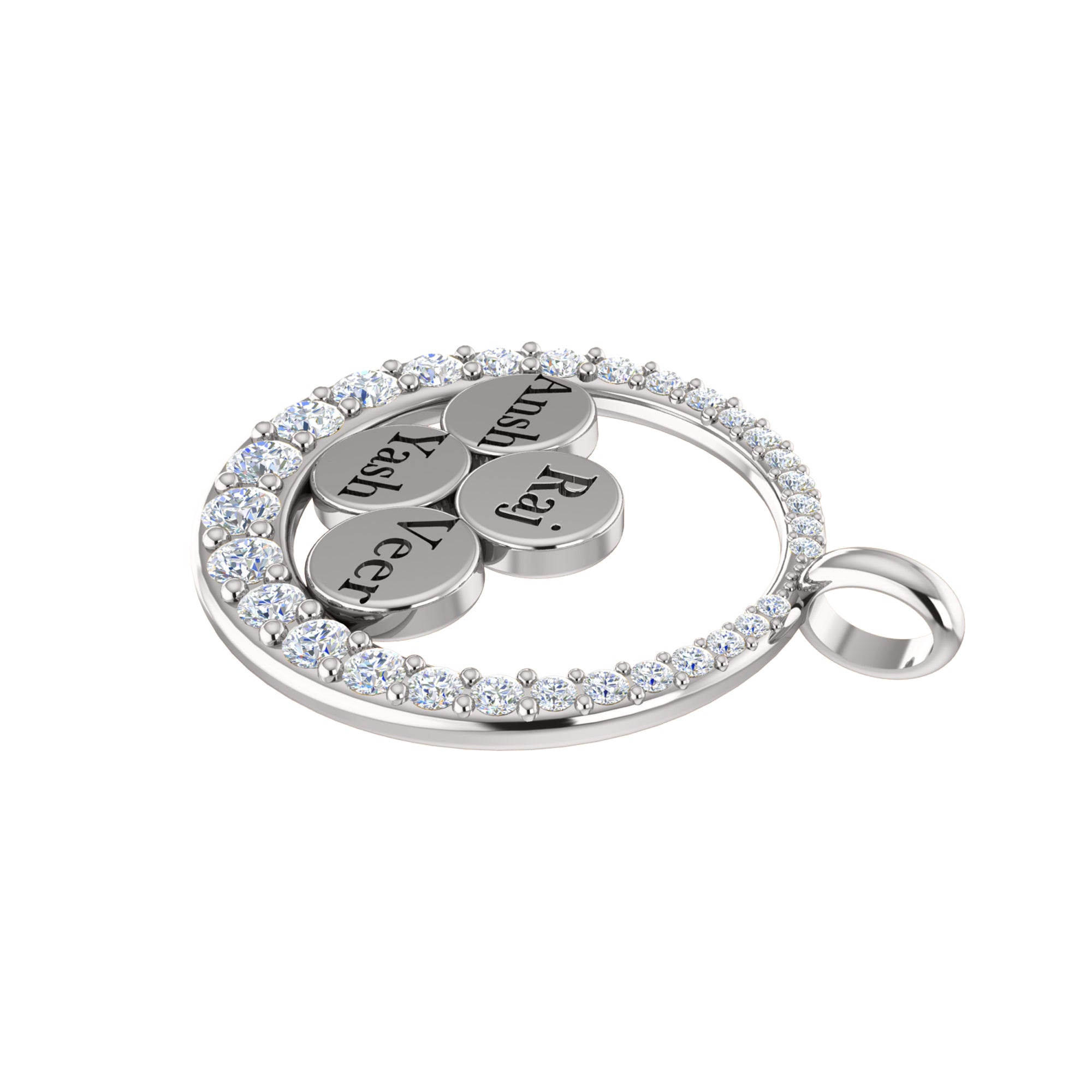 Ciondolo con nome Moissanite da 0,68 ct, gioielli in argento 925, placcato in oro giallo 14 carati, peso 5,10 g, altezza 24,80 mm