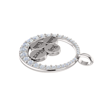 Ciondolo con nome Moissanite da 0,68 ct, gioielli in argento 925, placcato in oro giallo 14 carati, peso 5,10 g, altezza 24,80 mm