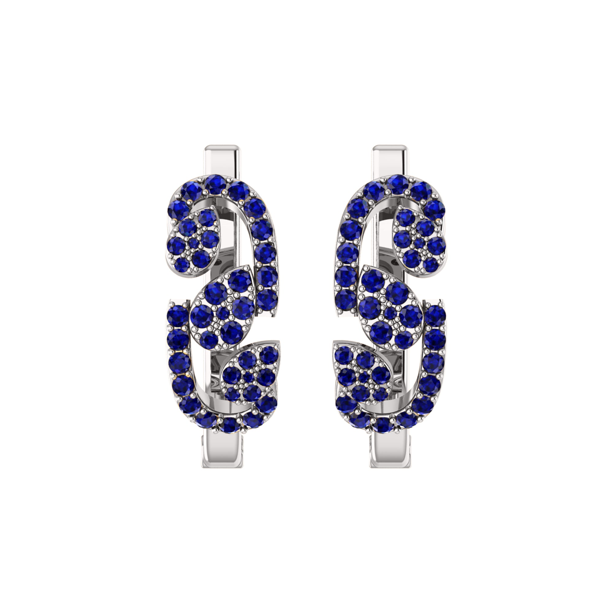 Orecchino da donna Hoops & Huggies in argento sterling RKC 925 con rosa 14k su peso 5,00 g, altezza 20,50 mm