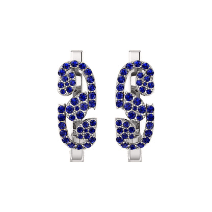 Orecchino da donna Hoops & Huggies in argento sterling RKC 925 con rosa 14k su peso 5,00 g, altezza 20,50 mm