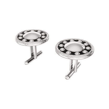 RKC 925 Sterling Silber Emaille-Manschettenknöpfe, 14 Karat Gelbgold vergoldet, Produktgewicht 4,00 g