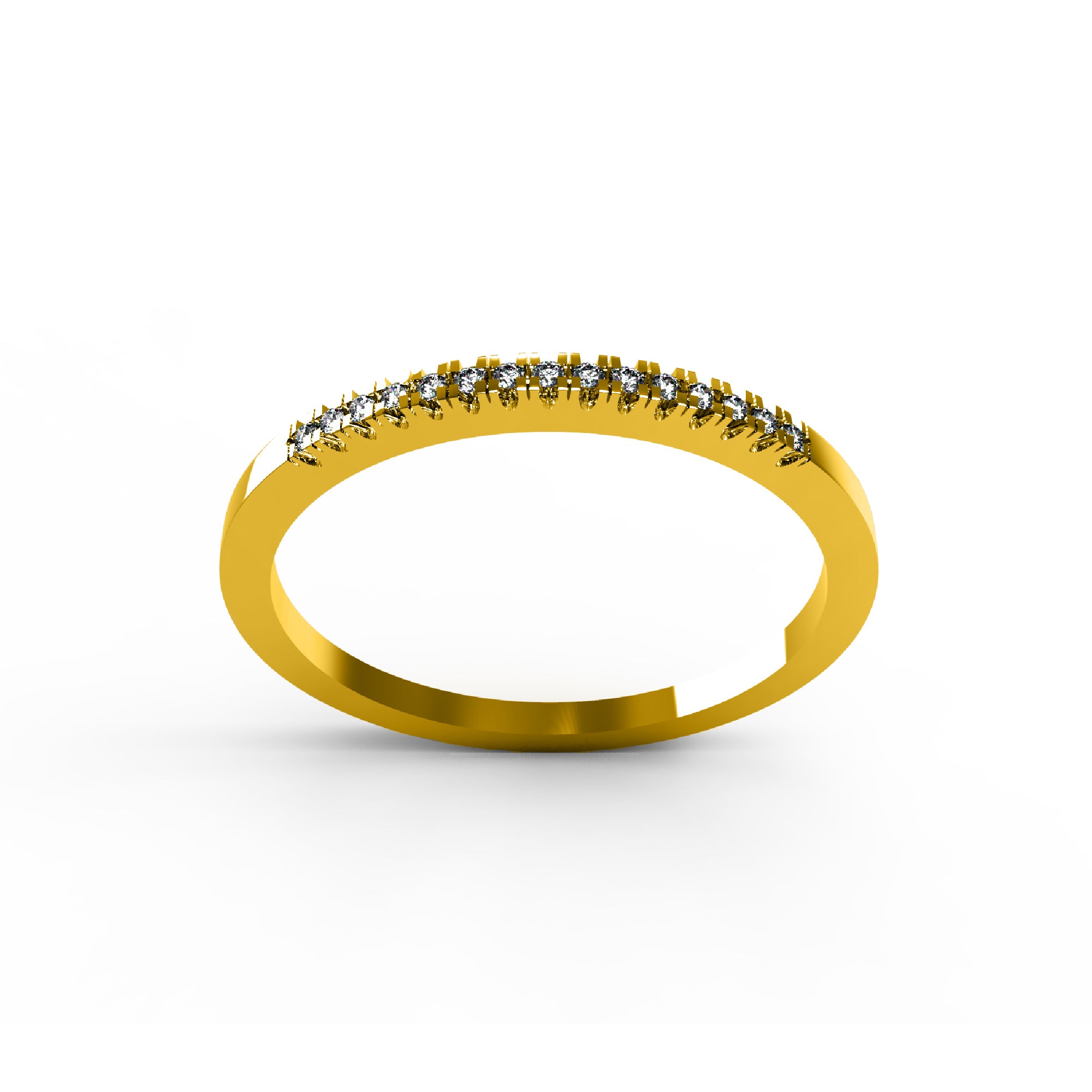 Fede nuziale RKC Moissanite da donna Half Eternity in argento 925 placcato oro rosa 14 carati Peso 1 g Larghezza 1,30 mm
