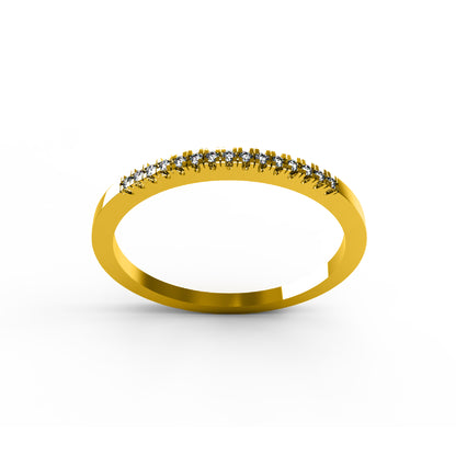 Fede nuziale RKC Moissanite da donna Half Eternity in argento 925 placcato oro rosa 14 carati Peso 1 g Larghezza 1,30 mm