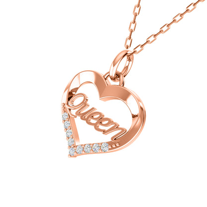 Ciondolo a forma di cuore in moissanite da 0,22 ct, gioielli in argento 925, placcato in oro rosa 14 carati, peso 4,80 g, altezza 25,20 mm