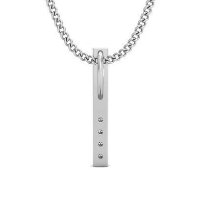 Ciondolo in moissanite da 0,04 lingotto in argento sterling RKC, regalo per lei, finitura in oro giallo 14 carati, peso 2,4 g, altezza 14 mm