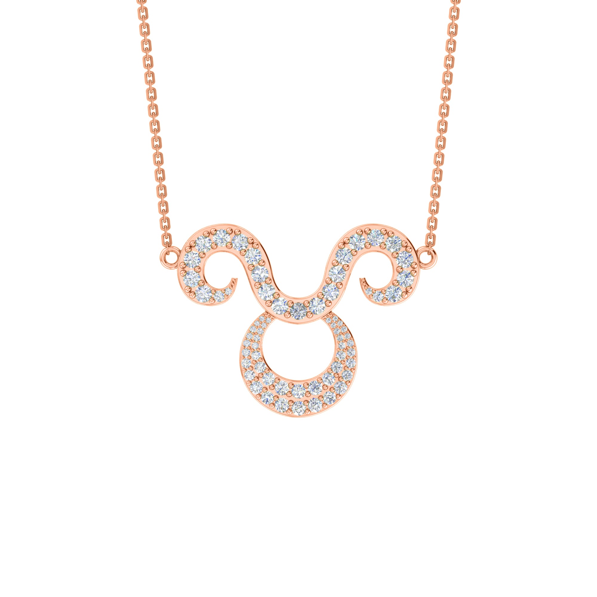 RKC 1,60 ct Moissanit Charming Aries Halskette Set 925 Silber 14 Karat Gelbgold plattiert Gewicht 5,00 g Höhe 25,40 mm