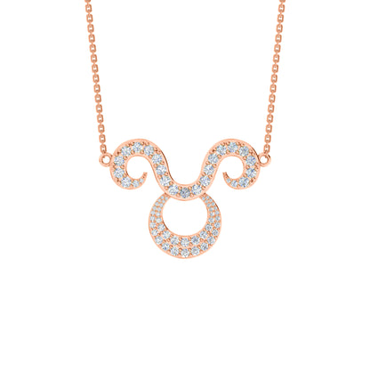 RKC 1,60 ct Moissanit Charming Aries Halskette Set 925 Silber 14 Karat Gelbgold plattiert Gewicht 5,00 g Höhe 25,40 mm
