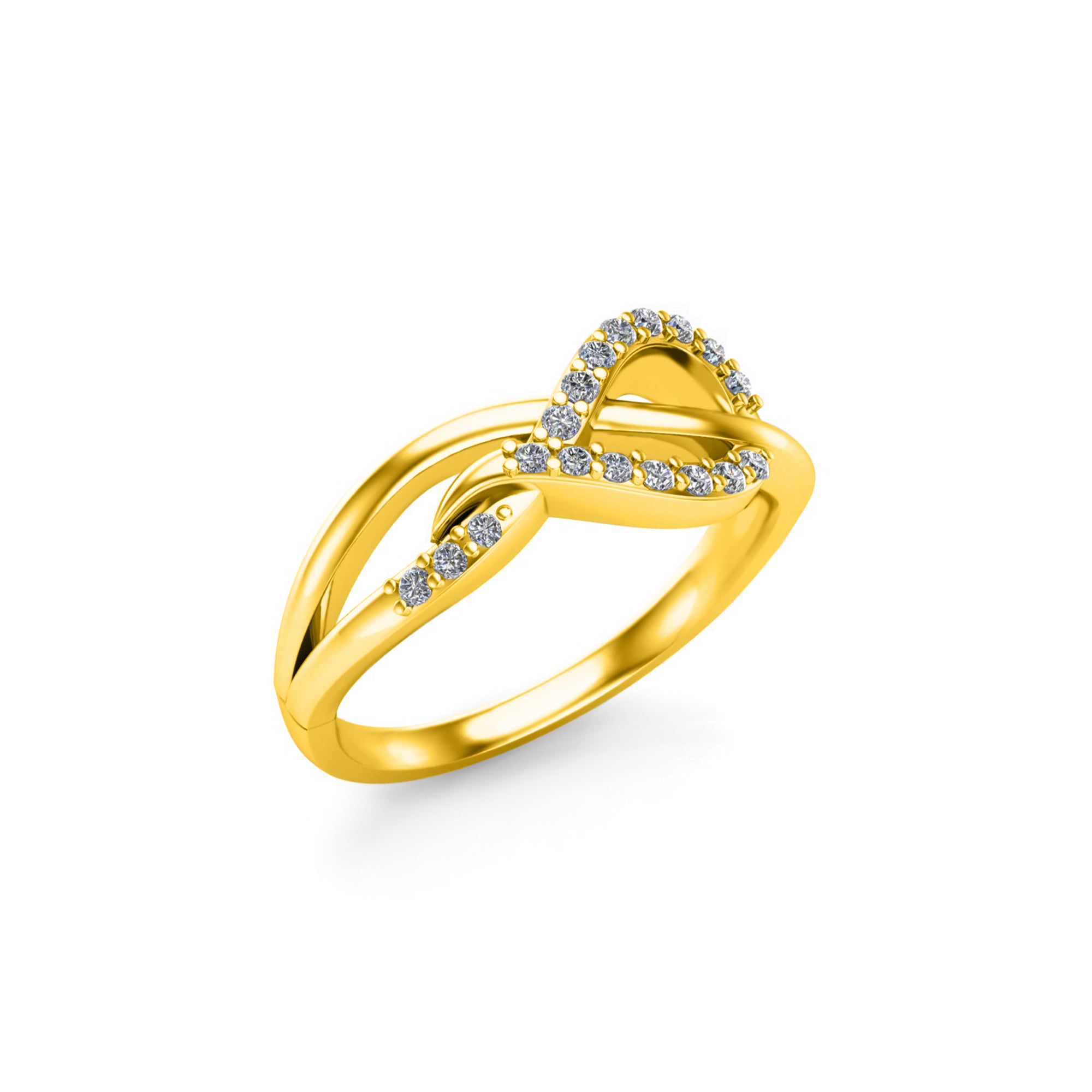 RKC Anello infinito rotondo da donna con moissanite da 0,4 ct, argento sterling placcato in oro bianco 14k, peso 3,2 grammi