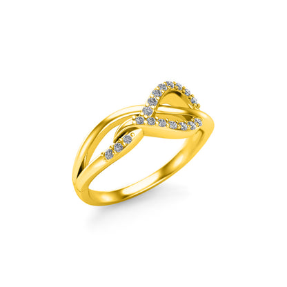 RKC Anello infinito rotondo da donna con moissanite da 0,4 ct, argento sterling placcato in oro bianco 14k, peso 3,2 grammi