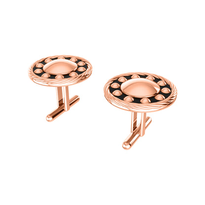 RKC 925 Sterling Silber Emaille-Manschettenknöpfe, 14 Karat Gelbgold vergoldet, Produktgewicht 4,00 g