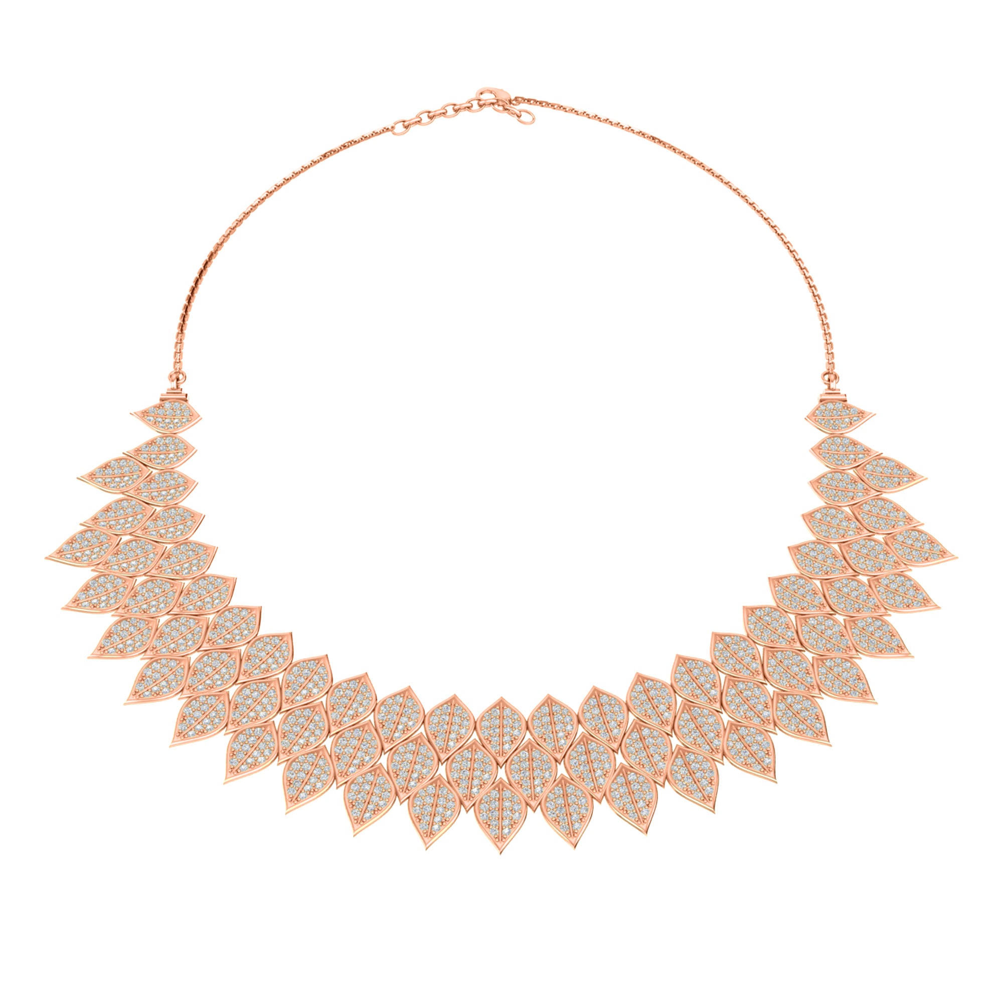 RKC 16.9 ct Moissanite Charming Necklace 925 Silver 14k Rose gold Plated Product Weight 39.00 gm