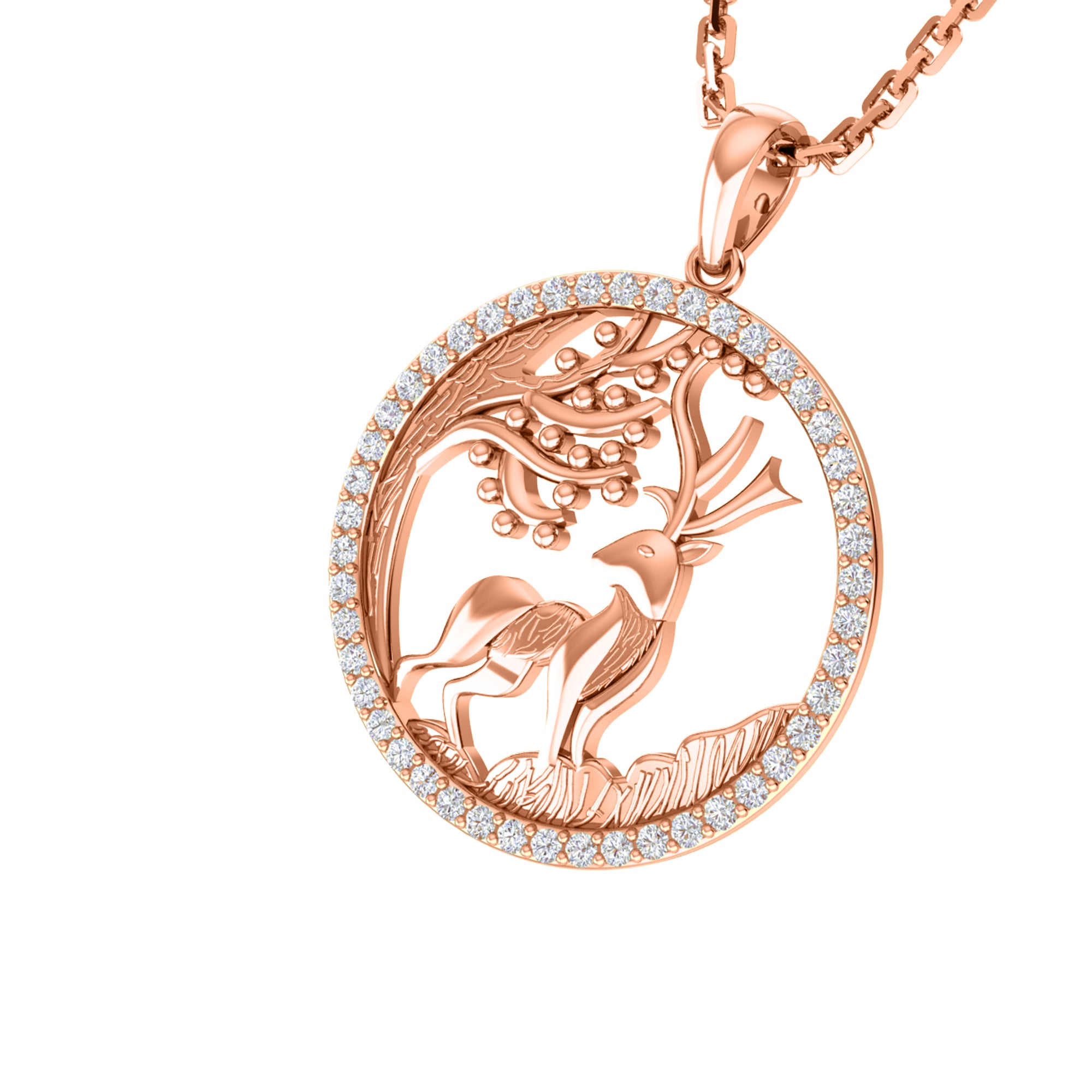 RKC 0,30 Karat Moissanit-Charm-Anhänger, 925er Silberschmuck, 14 Karat Roségold vergoldet, Gewicht 4,50 g, Höhe 19 mm