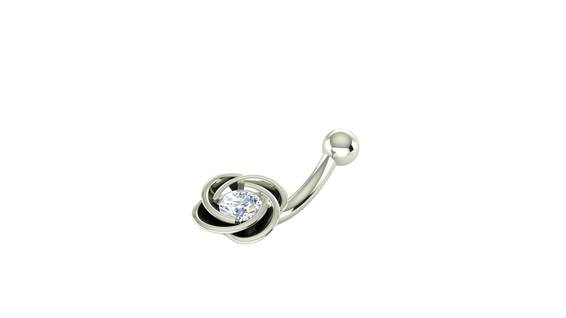 RKC JEWELRY Damen-Bauchnabelschmuck aus 925er Sterlingsilber, 14 Karat Gelbgold vergoldet, Produktgewicht: 1,00 g