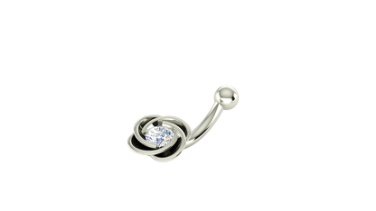 RKC JEWELRY Damen-Bauchnabelschmuck aus 925er Sterlingsilber, 14 Karat Gelbgold vergoldet, Produktgewicht: 1,00 g