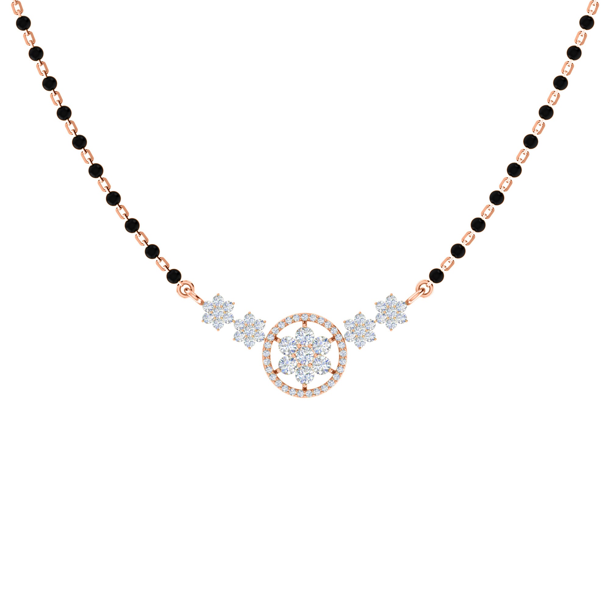 RKC Moissanite da 0,98 ct da donna Mangalsutra in argento 925 placcato in oro bianco 14k Peso del prodotto 3,20 g Altezza 14,00 mm