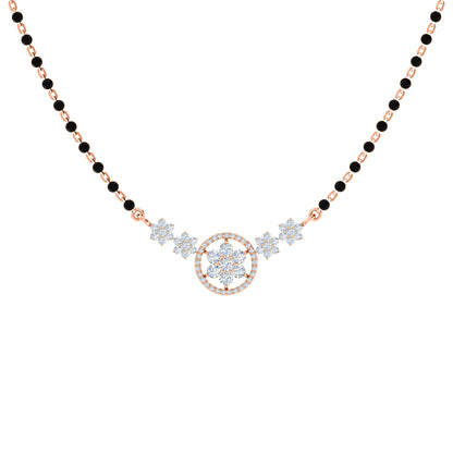 RKC Moissanite da 0,98 ct da donna Mangalsutra in argento 925 placcato in oro bianco 14k Peso del prodotto 3,20 g Altezza 14,00 mm