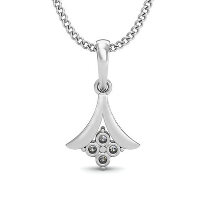 RKC Vier-Steine-Silber-Moissanit-Anhänger mit 0,06 Karat für Damen, 14-Karat-Gelbgold-Finish, Gewicht 2,6 Gramm, Höhe 14 mm