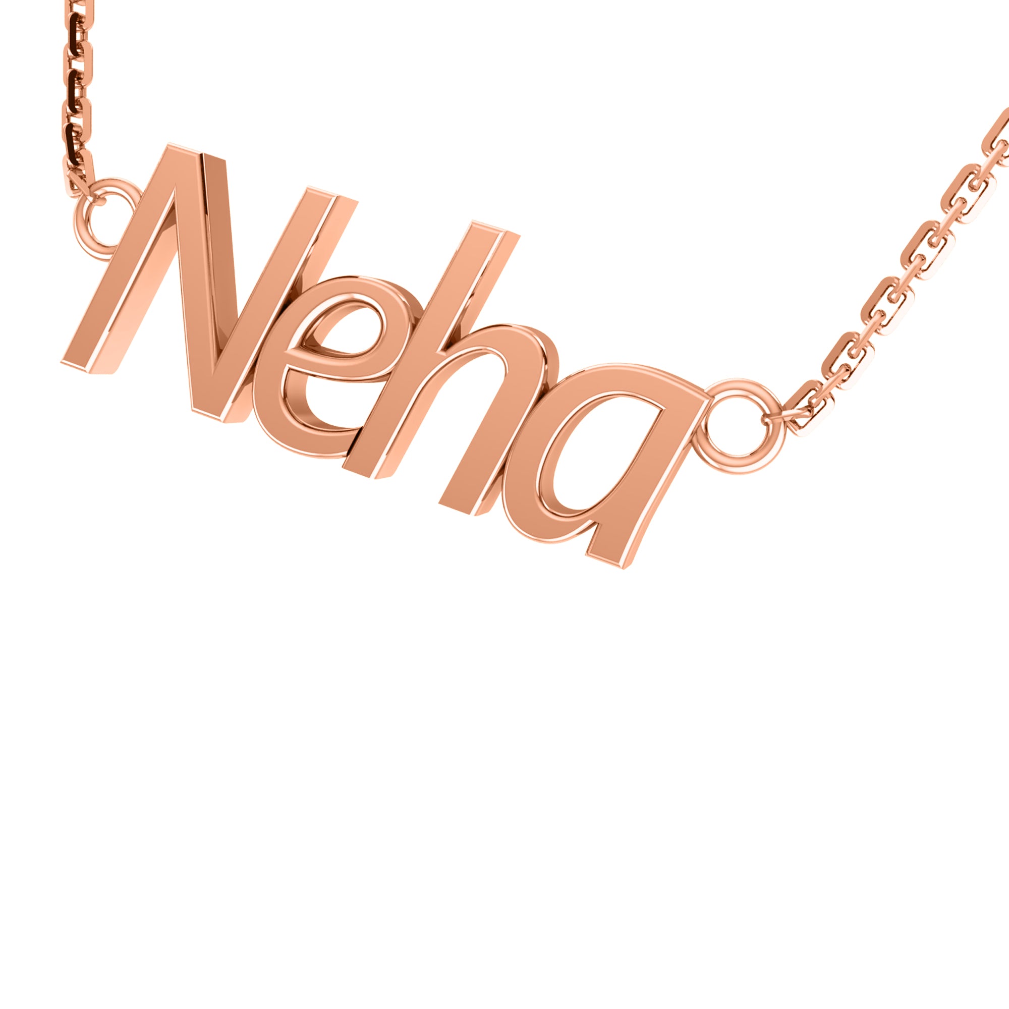 RKC Namensanhänger-Halskette, 925er Silberschmuck, 14 Karat Gelbgold plattiert, Produktgewicht: 3,80 GM, Höhe: 9,50 mm