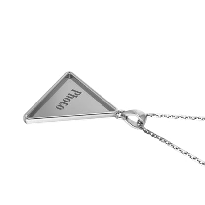 RKC Tringle Shape Photo Locket Pendant Necklace 14k Yellow Gold Plated Weight 5mm And Height 20mm