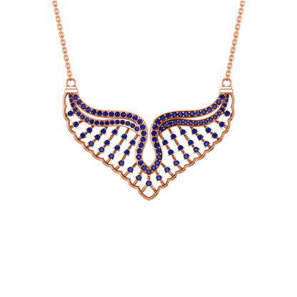 RKC 1,52 CT Moissanit Charmante Halskette 925 Silber 14k Roségold vergoldet Produktgewicht 8,00 GM Höhe 30,00 MM