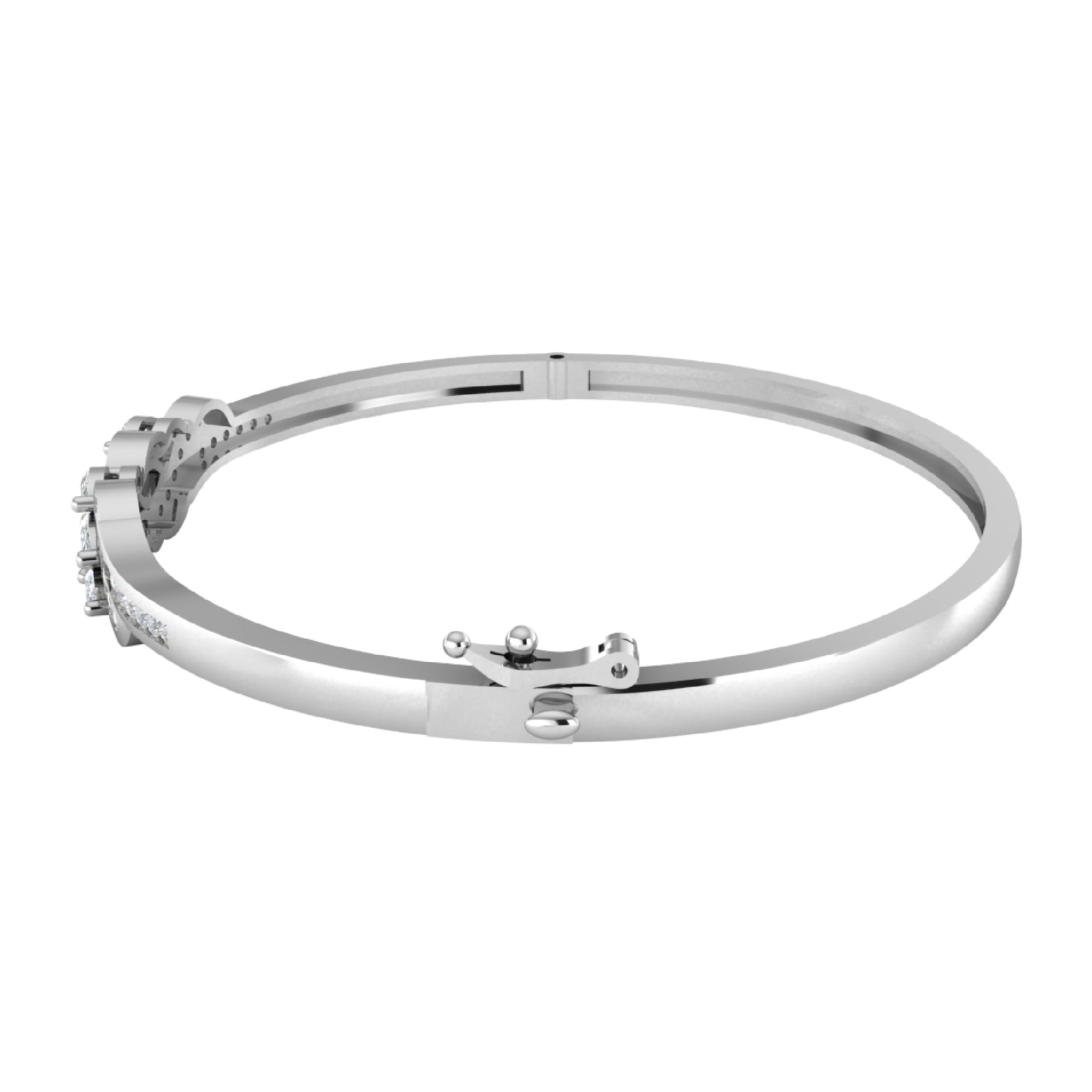 RKC Damen-Armreif aus 925er-Sterlingsilber mit 1,51 Karat Moissanit, 14 Karat Gelbgold vergoldet, Gewicht 11,50 g, Höhe 52,00 mm