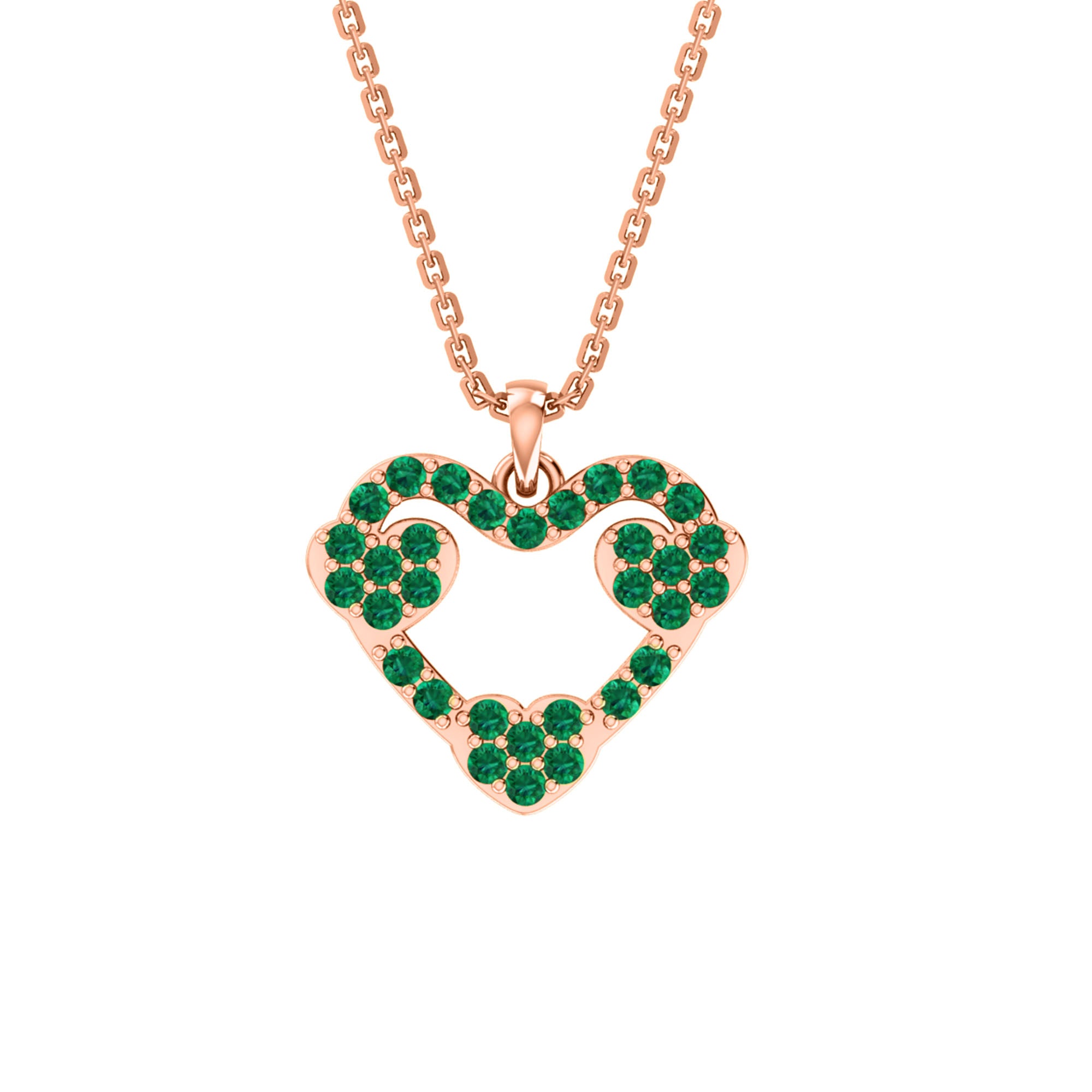 RKC 2,00 CT Moissanit-Herzanhänger, 925er Silberschmuck, 14 Karat Roségold vergoldet, Gewicht 4,30 GM, Höhe 17,80 mm