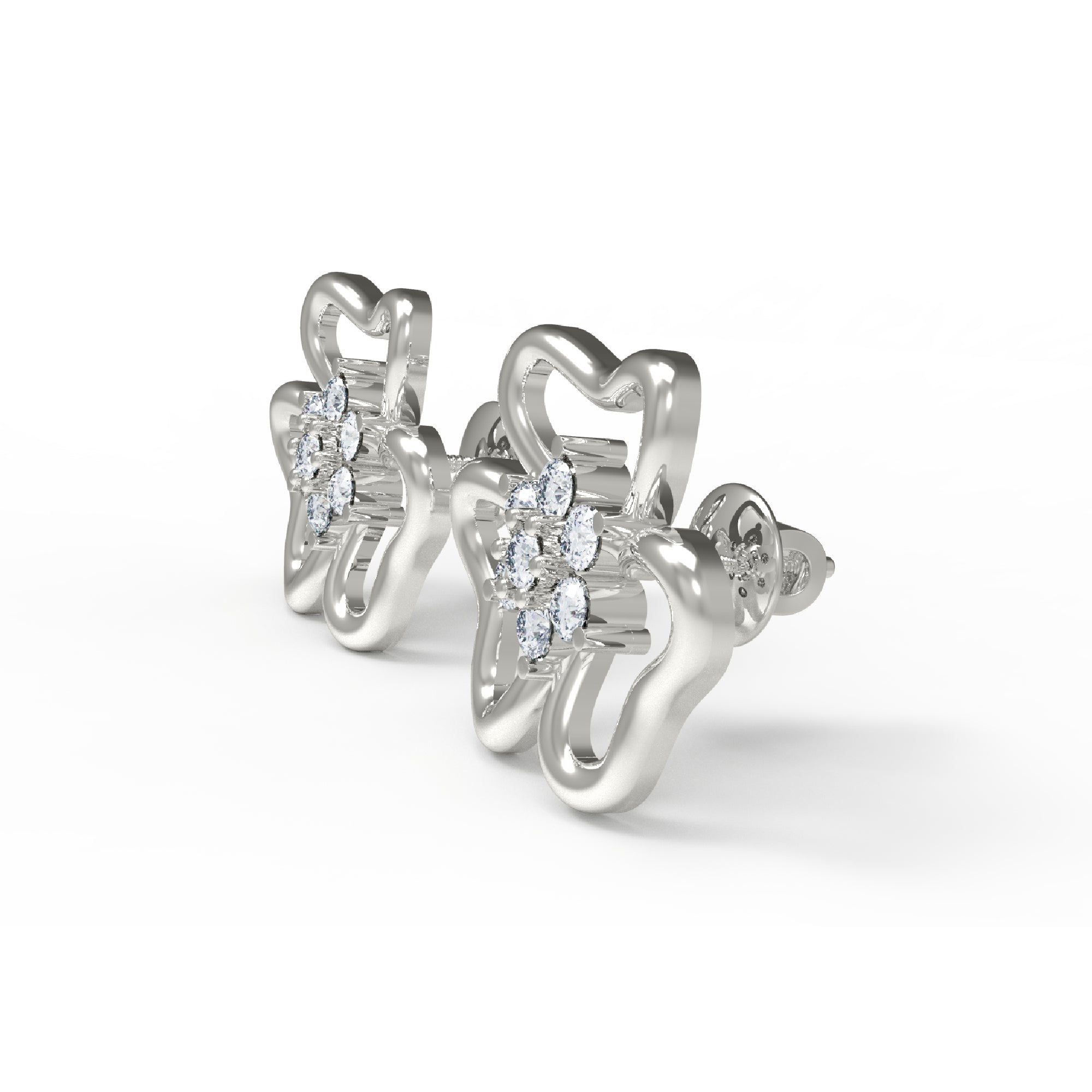 RKC 925 Sterling Silber Damen-Ohrring mit Blumenmuster für den täglichen Gebrauch, 14 Karat Rose über Produktgewicht 2,20 GM, Höhe 11,40 mm