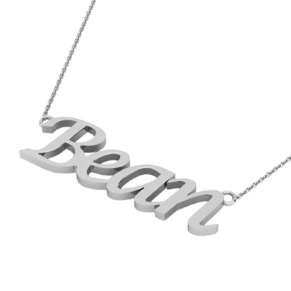 RKC Bean Initial Name Pendant Necklace 14k Yellow Gold Plated 925 Silver Gift For Women's Weight 3.5 gm
