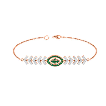 Pietra preziosa RKC in argento sterling 925 da 1,1 CT per bracciale da donna Placcato in oro giallo 14 carati Peso 6,00 GM