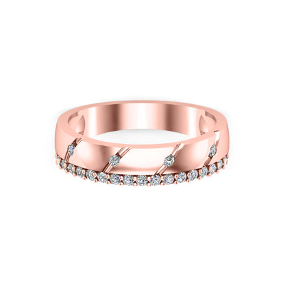 RKC 0,28 ct Moissanit 925 Sterling Silber vergoldeter Herren-Bandring für Valentinstagsgeschenk, Gewicht 4 g und Breite 4 mm
