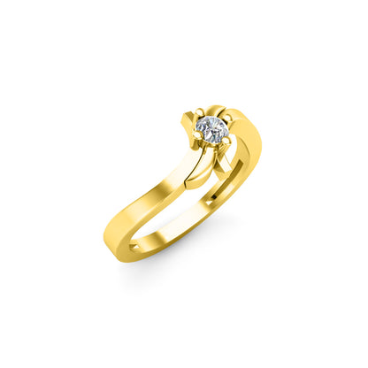 Anello di fidanzamento rotondo in moissanite RKC da 0,17 ct, argento 925 placcato in oro bianco per donna, peso 3 g e larghezza 2 mm