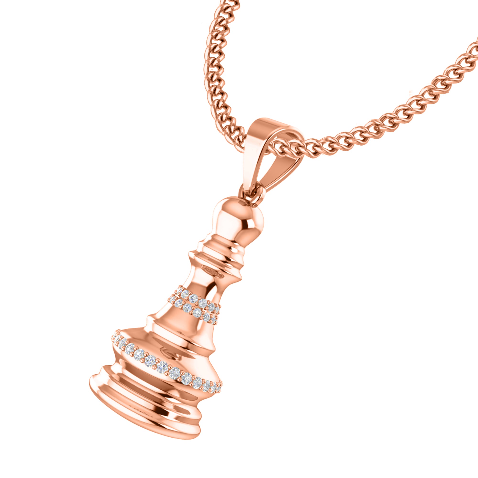 RKC 0,20 ct Moissanit Königin Schachfigur Anhänger 925 Silber Schmuck 14 K Gelbgold vergoldet 5 g 28,00 mm