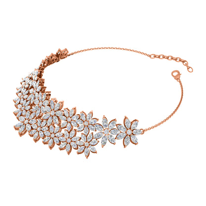 Collana girocollo da matrimonio affascinante RKC 27 CT in argento 925 placcato oro rosa 14k Peso del prodotto 24,00 GM