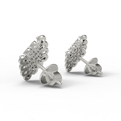 Orecchino a bottone da sposa da donna in argento sterling RKC con finitura in oro giallo 14K da 3,50 Gm, altezza 14,00 MM