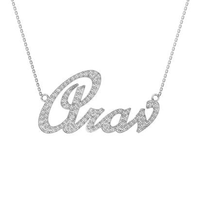 RKC Moissanite /Cubic Zirconia Initial Customize Name Pendant Necklace 14k Yellow Gold Plated