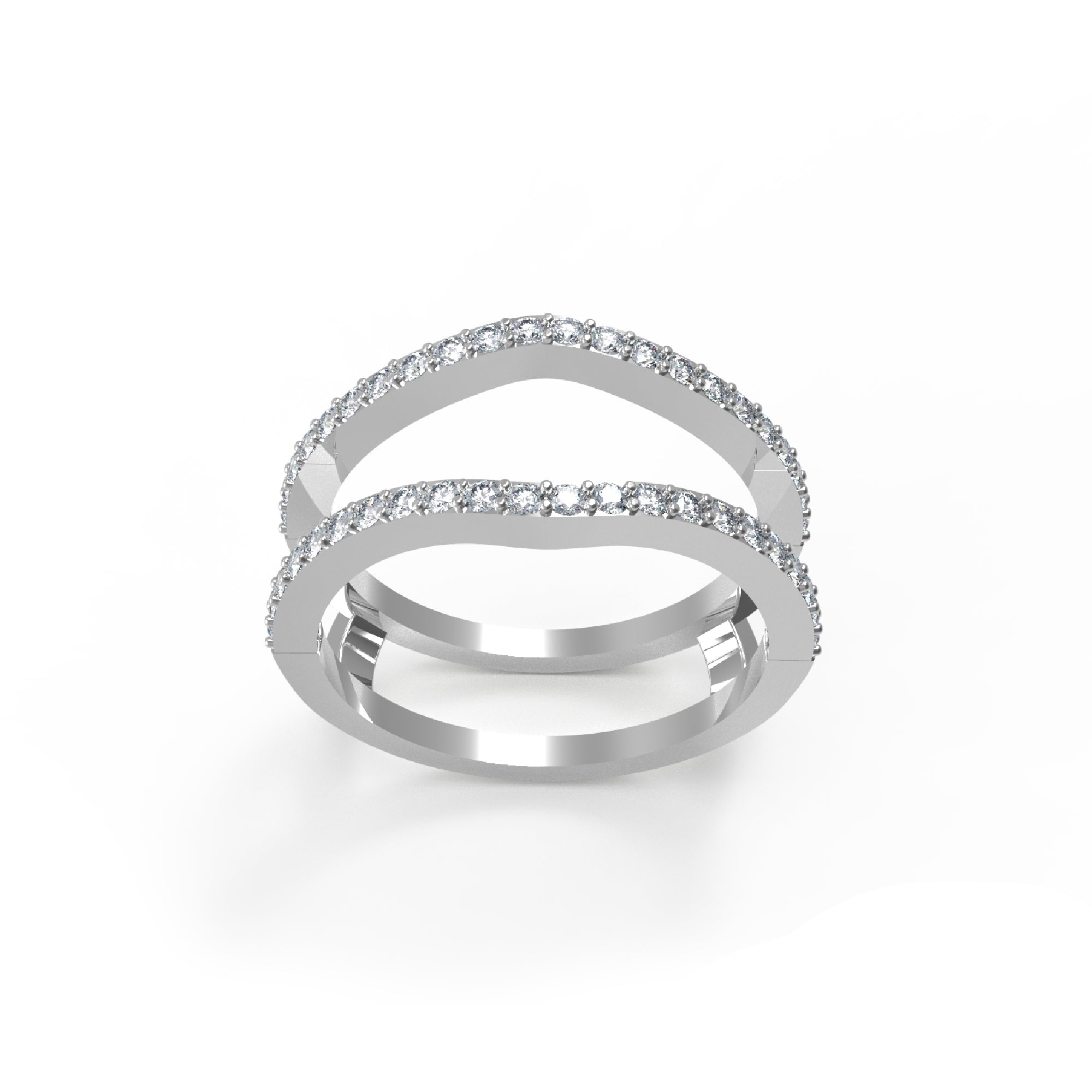 RKC Runder Moissanit-Verstärker-Jacken-Ringschutz, Ehering, 925er-Sterlingsilber, rosévergoldet, Gewicht 3 g, Breite 6,50 mm