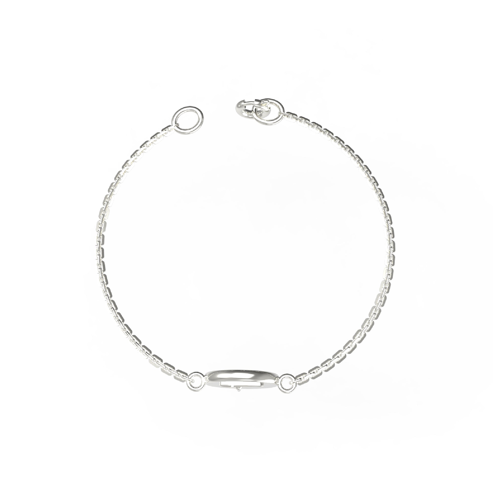 Bracciale iniziale a forma rotonda in argento sterling RKC 925, regalo per lei, placcato in oro giallo 14 carati, peso 3,25 g
