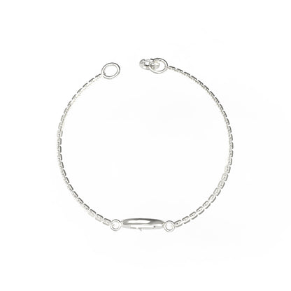 Bracciale iniziale a forma rotonda in argento sterling RKC 925, regalo per lei, placcato in oro giallo 14 carati, peso 3,25 g