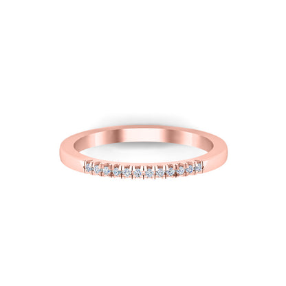 RKC Moissanite Half Eternity Promise Band Anello in argento sterling 925 in oro giallo 14K su fascia per lei Peso 1,60 g Larghezza 1,70 mm