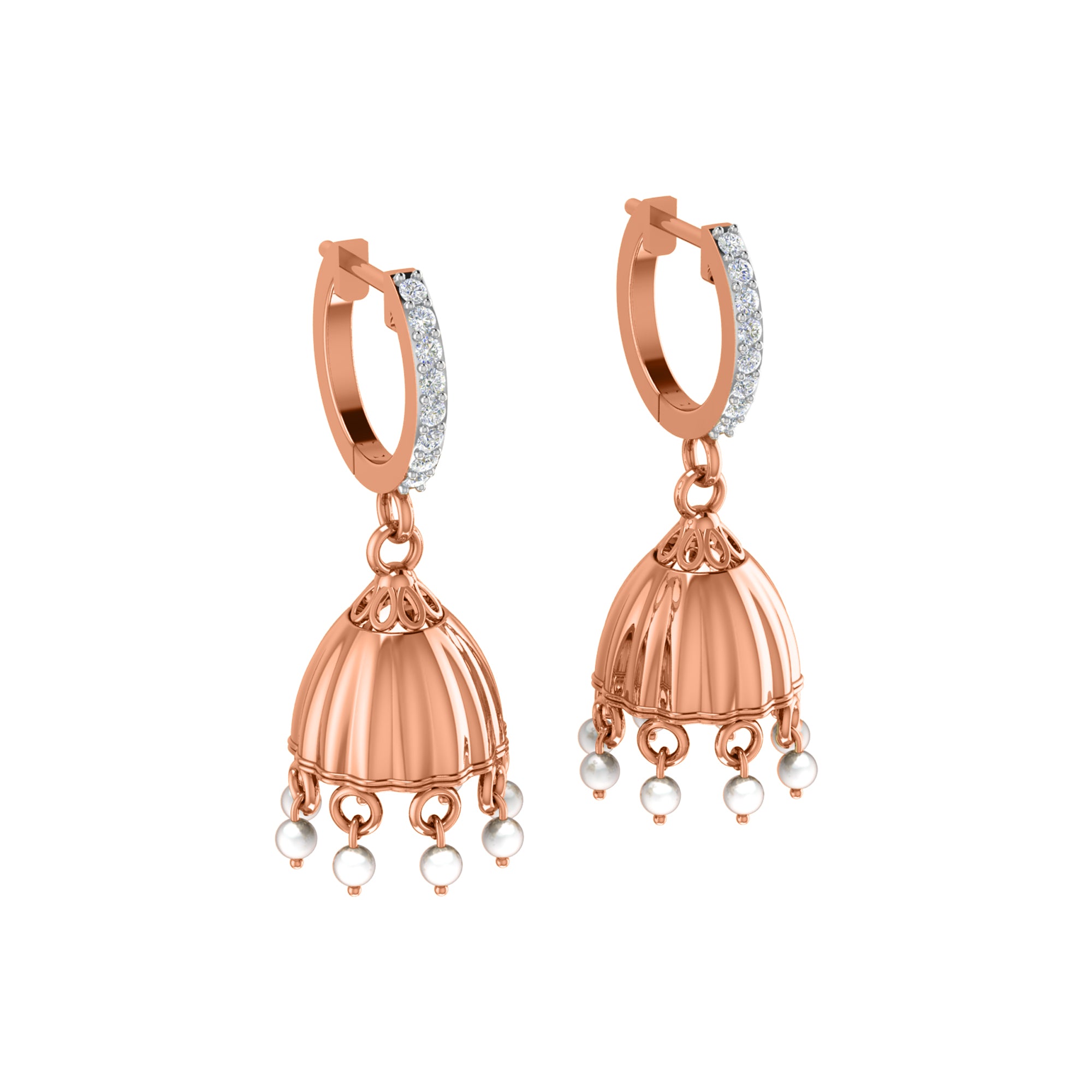 Orecchino da donna con clip a cerchio in argento sterling RKC 925, rosa 14 carati, peso del prodotto 4,00 GM, altezza 29,00 mm