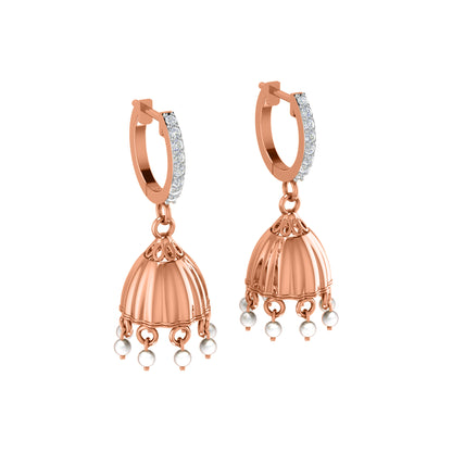 Orecchino da donna con clip a cerchio in argento sterling RKC 925, rosa 14 carati, peso del prodotto 4,00 GM, altezza 29,00 mm