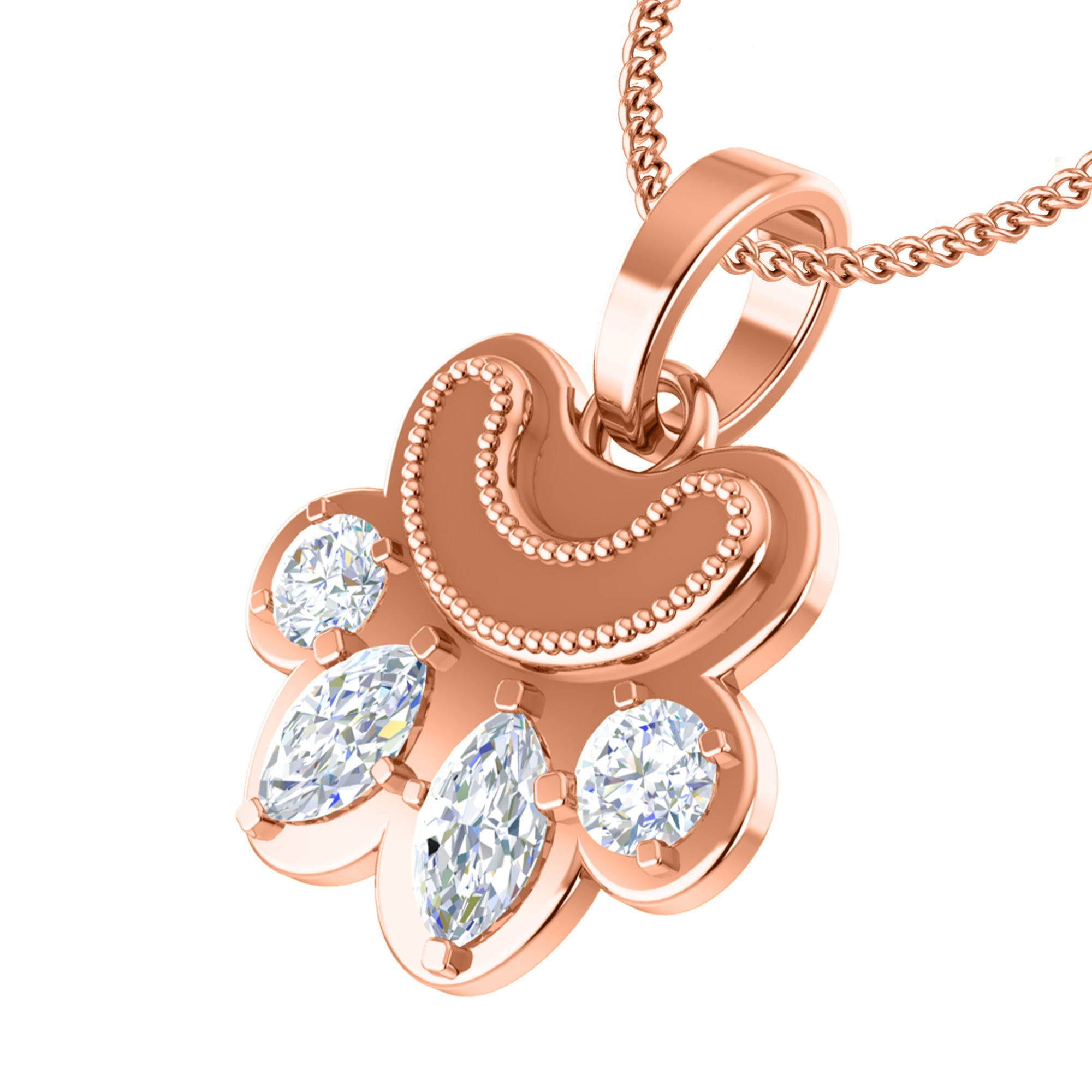 RKC 0,6 Karat Moissanit-Pfotenanhänger, 925er Silberschmuck, 14 Karat Gelbgold vergoldet (Höhe)