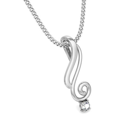 Ciondolo in moissanite da donna in argento sterling 925 RKC da 0,03 ct, finitura in oro rosa 14 carati, peso 2,5 g, altezza 16 mm