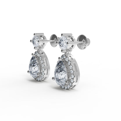 RKC Damen-Ohrring aus 925er-Sterlingsilber, tropfenförmiger Tropfenschliff, 14 Karat Gelb, Gesamtgewicht: 4,20 GM, Höhe: 21,00 mm