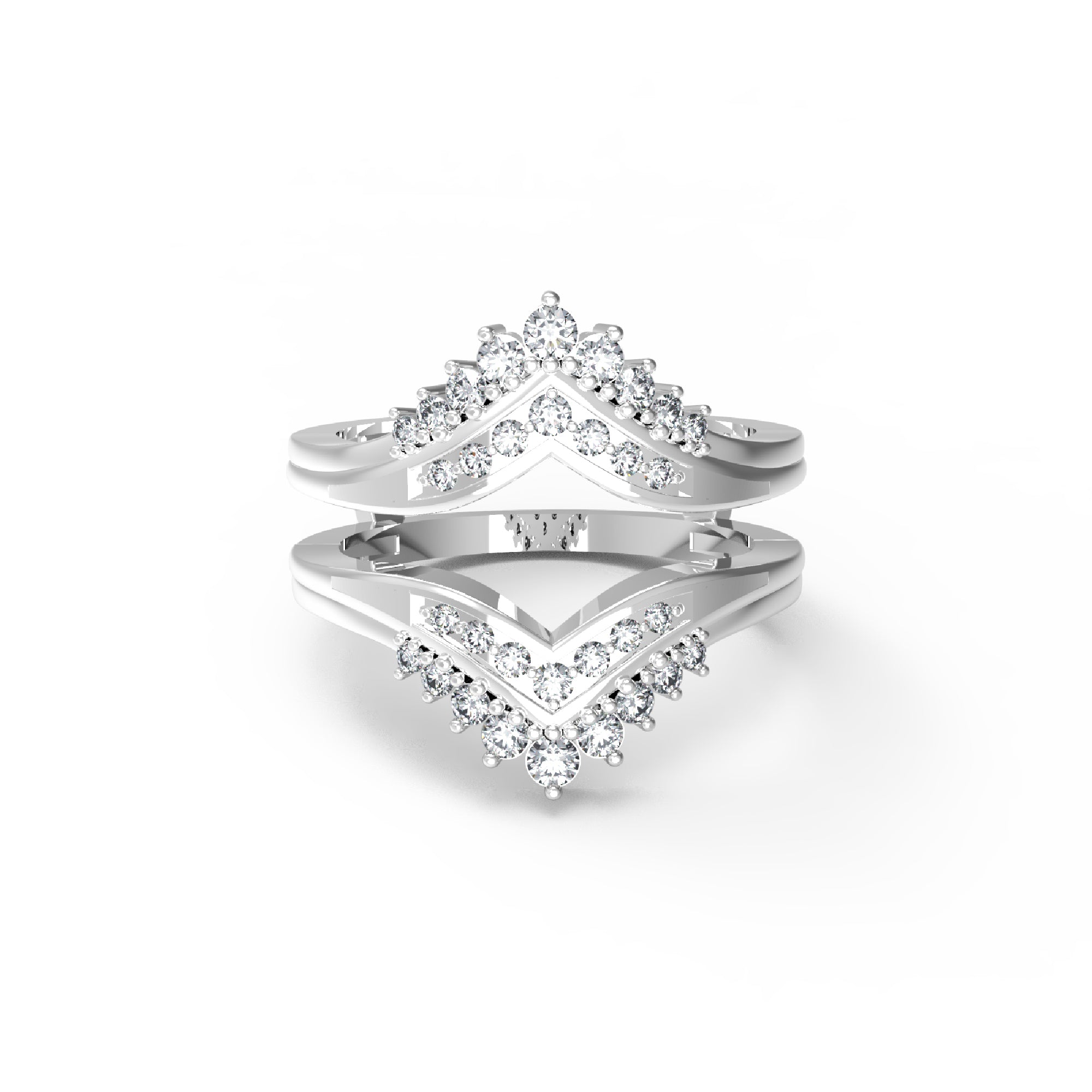RKC Moissanit 925 Sterling Silber Hochzeit Enhancer Guard Verlobungsring 14 Karat Roségold vergoldet, Gewicht 6 g, Breite 6,50 mm